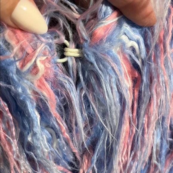 Sugar Thrillz Pink and Blue Fuzzy Teddy Jacket - Picture 3 of 3